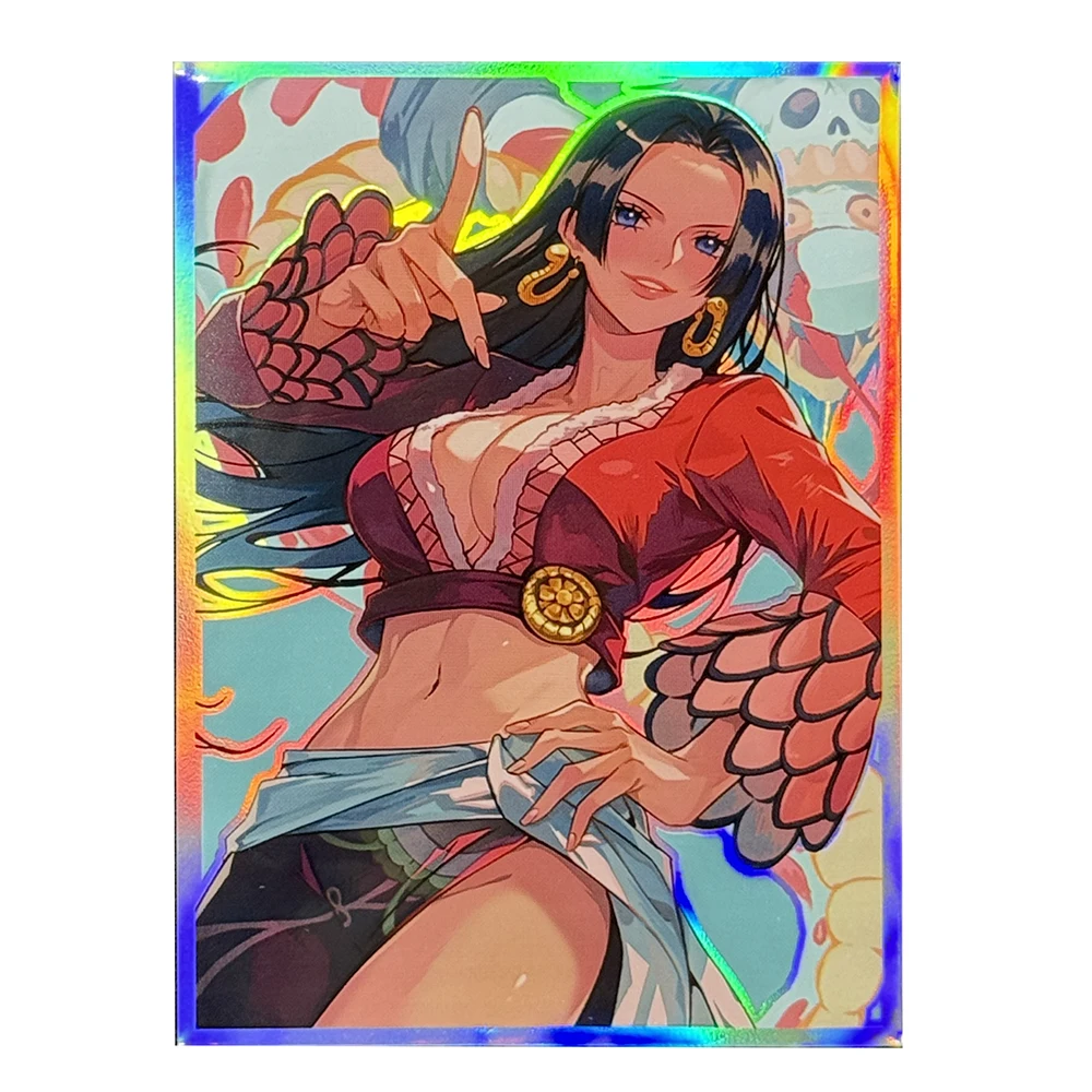 60pcs/Pack One Piece Card Sleeves Foil Boa Hancock Cute Anime Girl Card Protector for Standard Size OPCG/DPCG Board Game 67x92mm
