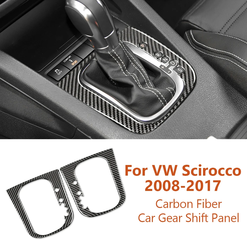 

For Volkswagen VW Scirocco 2008-2017 Carbon Fiber Car Gear Shift Panel Frame Decorative Stickers Auto Interior Accesorios