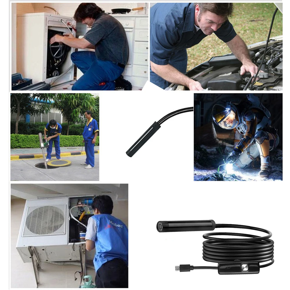 7MM Mini Endoscope Camera For Cars Usb Endoscopic Inspection Camera For Phone Mobile Smartphone Car Endoscope