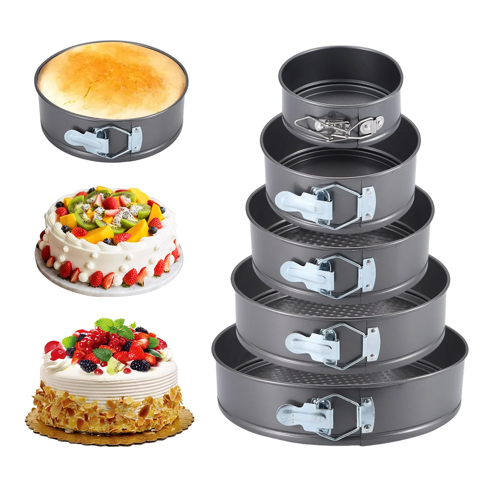1Pcs Carbon Steel Baking Mould Non Stick with Removable Bottom Cake Baking Pan 12/16/20/24/28cm Leakproof Cake Mould