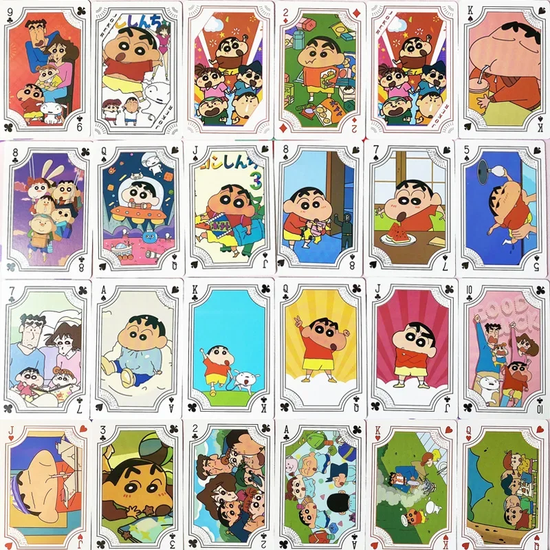 Boxed 54pcs/set 2023 NEW Anime Crayon Shin-chan figure kawaii LOMO card photo pattern Poker playing cards toys gifts