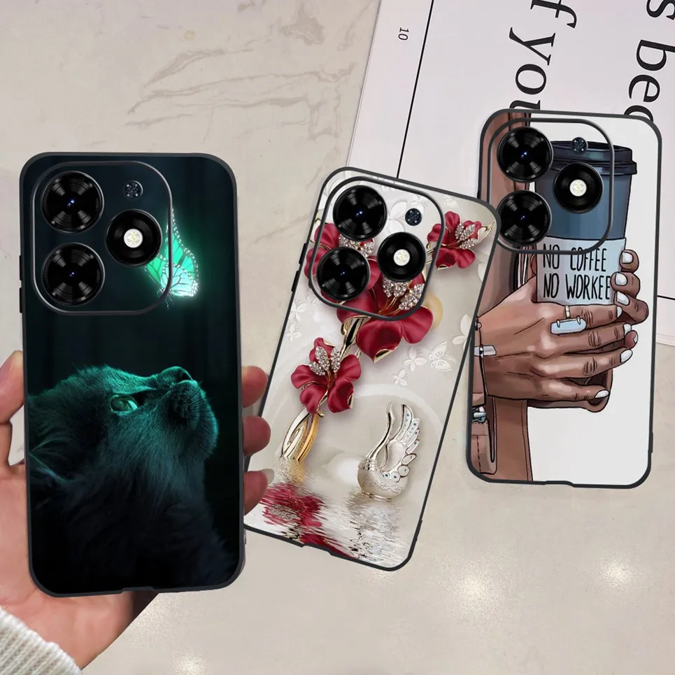 Coque Funda For Tecno Spark GO 2024 New Fashion Back Cover Colorful Painting Print Phone Cases On SparkGO 2024 Soft TPU Silicone