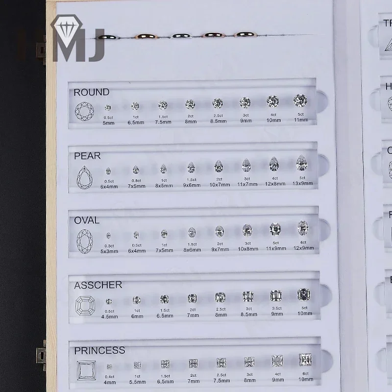 11 Shapes 88 Stones Reference Chart Crushed Ice Cut Cubic Zirconia Comparison Chart Acrylic Plate Setting Diamond Dealer Tools