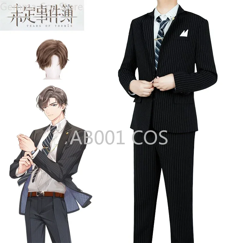 Tears of Themis Cosplay Artem Wing Costume Wig Suit Tie Clip Belt Anime Love Game Uniform Outfit Halloween Party Carnival Set