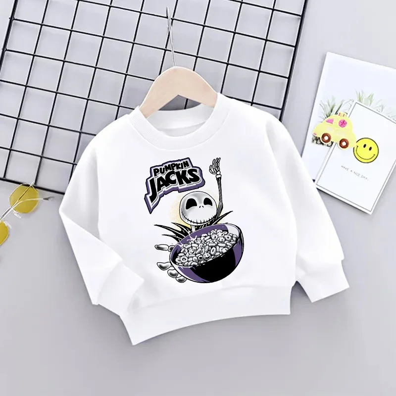 Jack Skellington Children Pullover Nightmare Before Christmas Hoodie Kid Casual Clothes Little Baby Cartoon Boy Girl Sweatshirts