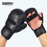 Guantes de boxeo profesionales MMA, saco de arena de medio dedo, guantes de entrenamiento Karate Muay Thai, equipo de boxeo grueso para hombres y mujeres