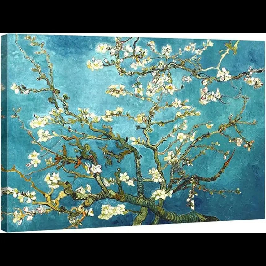 Van Gogh Almond Blossom Extra Large Framed Giclee Canvas Art for Home Office Decor XL