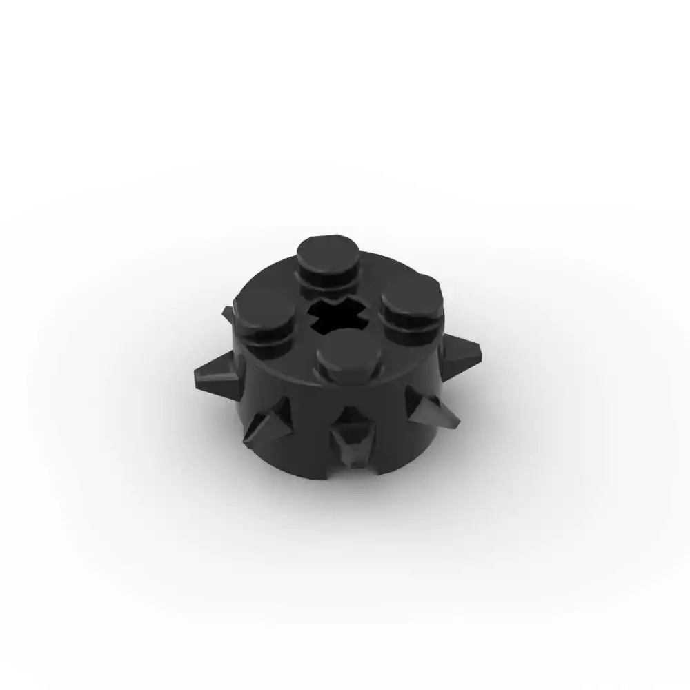 MOC 10PCS 27266 Round 2x2 With Spikes Building Blocks Set With Axle Hole House Castle Brick DIY Toys Adults Boys Holiday Gifts
