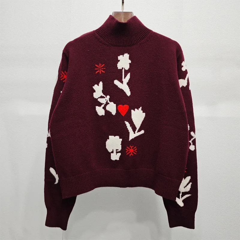 

Высококачественный осенне-зимний новый стильный пуловер, элегантный женский классический свитер в стиле ретро с разноцветным дизайном 251102161