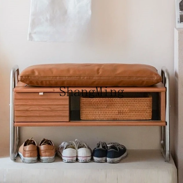 SM  shoe changing stool small apartment corridor shoe stool solid wood household door can sit shoe cabinet into the house