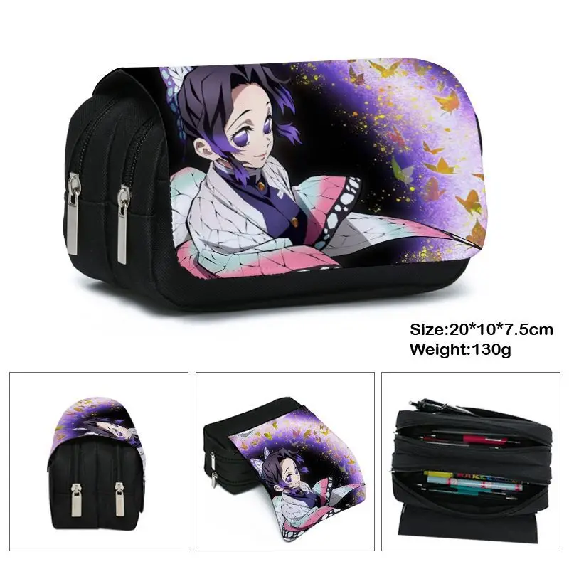 Demon Slayer Pencil Case Students Schoolbag Stationery Anime Cases School Cool Multi-function Brush Bag Gift Tanjirou Kyoujurou