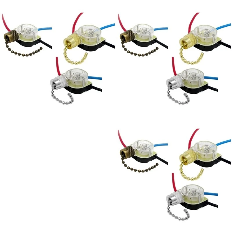 JHD 9Pack Ceiling Fan Light Switch ZE-110 Fan Switch 3 Way Speed Fan Switch Ceiling Pull Chain Switch Replacement