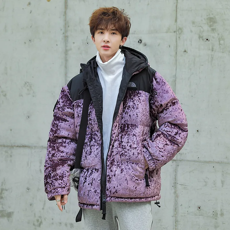 

Мужская хлопковая зимняя утепленная куртка с капюшоном и воротником-стойкой, молодежная модная верхняя одежда, повседневное свободное пальто из полиэфирного волокна
