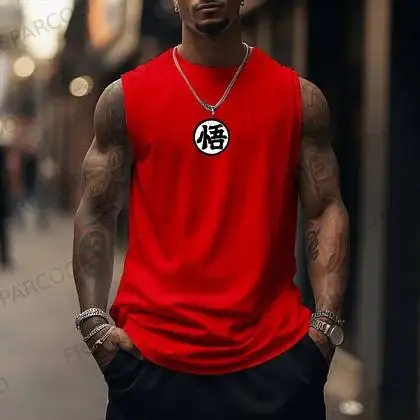 Camicia senza maniche in cotone Goku Canotta da allenamento da uomo Canotta da corsa taglie forti Abbigliamento da basket Nuovo arrivo