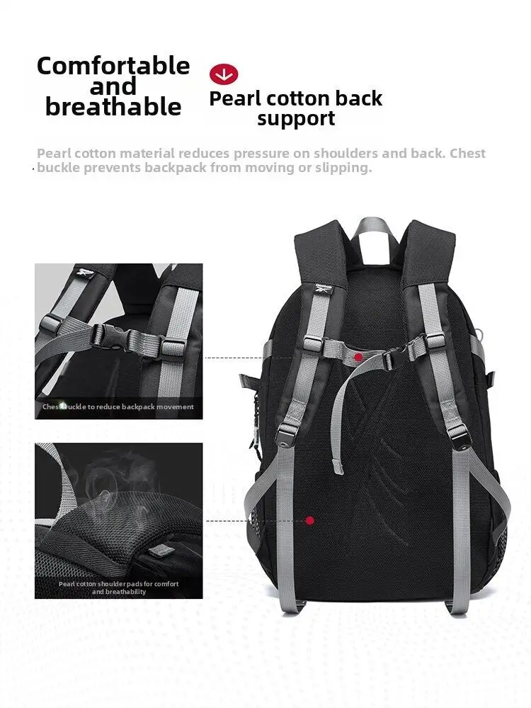 REEBOK Unisex Lightweight Outdoor Hiking Backpack Men Women Water Resistant Casual Daypack Large capacity Camping Sport Knapsack view 6