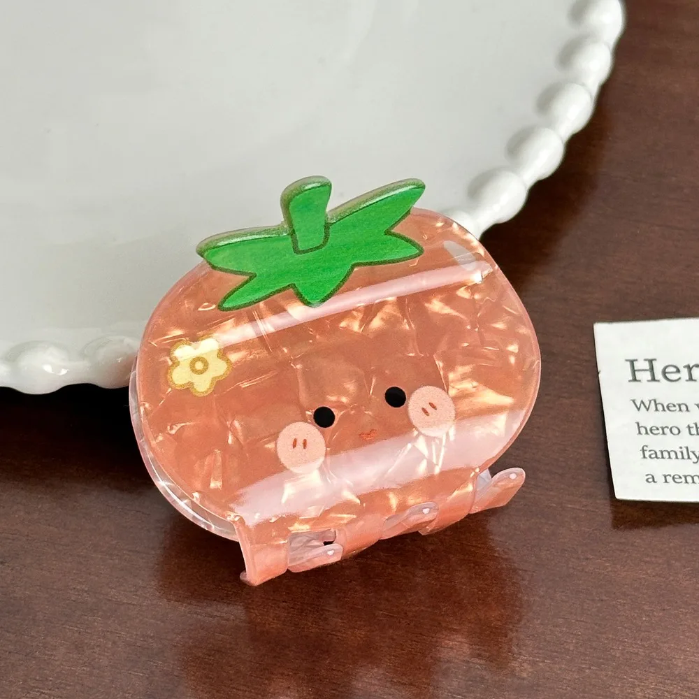 

Creative Korean Style Vegetable Hair Clip Cute Tomato Small Shark Clip Sweet Mini Acetic Acid Claw Clip Girls