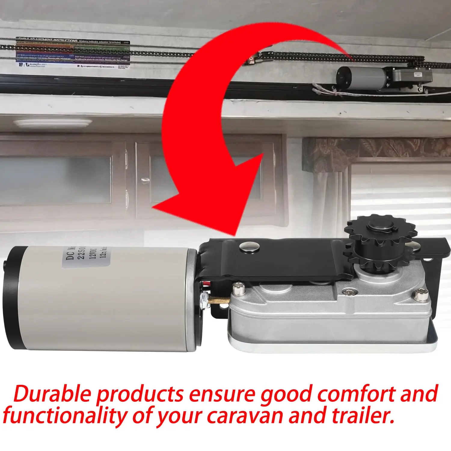 TML 225008 Motor & Gear Housing Compatible with RV\'s & Trailers with Accu-Slide Cable Driven Room System