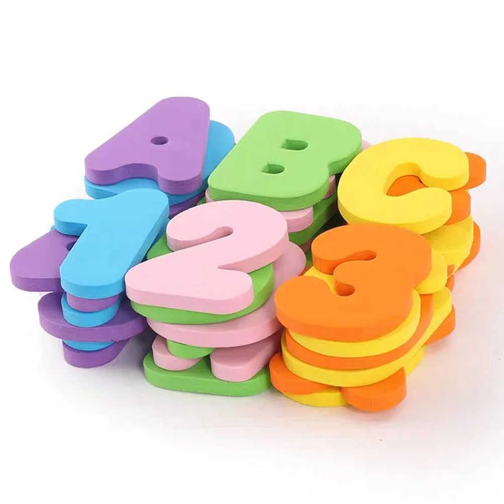 Bath Toys for Kids Bathtub Foam Numbers English Name Letters Bathing Take Child