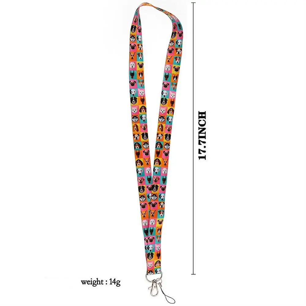 Pet Dog Cute Key Holder Keyrings Hang Rope Phone Lanyard Badge Holder Neck Strap Lanyards Animals Lanyards ID Card Holder