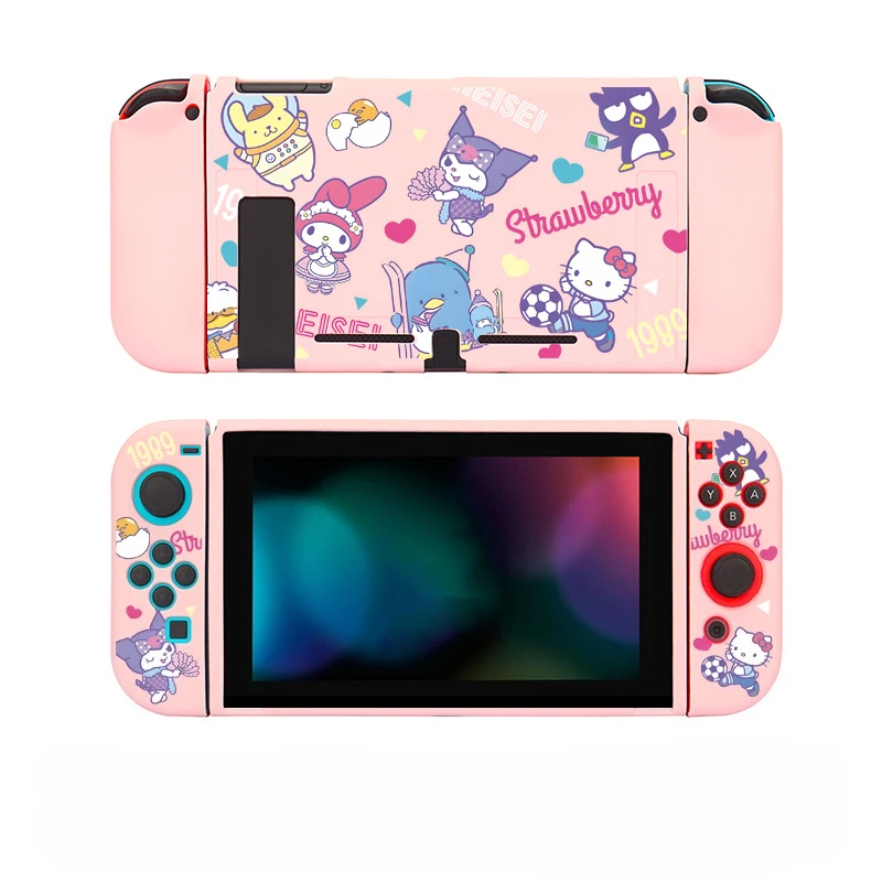 غلاف حماية كرتوني من HelloKitty Sanrio لجهاز نينتندو سويتش 2 OLED NS Joy-Con لوحدات تحكم من السيليكون غير قابلة للانزلاق هدية