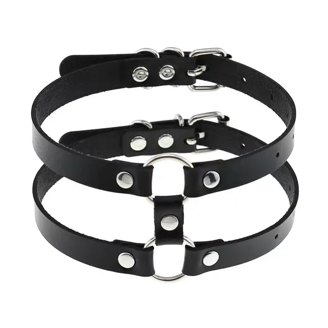Retro Fashion Sexy Charm Gothic Collar Necklace Gothic Harajuku Women's Gift Black Leather Punk Necklace Adjustable Neck