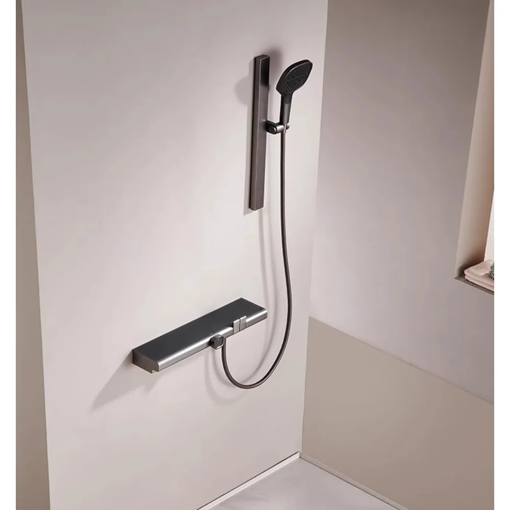 

*Thermostatic shower set, bathroom hot and cold water intelligent digital display shower, pressurized shower faucet