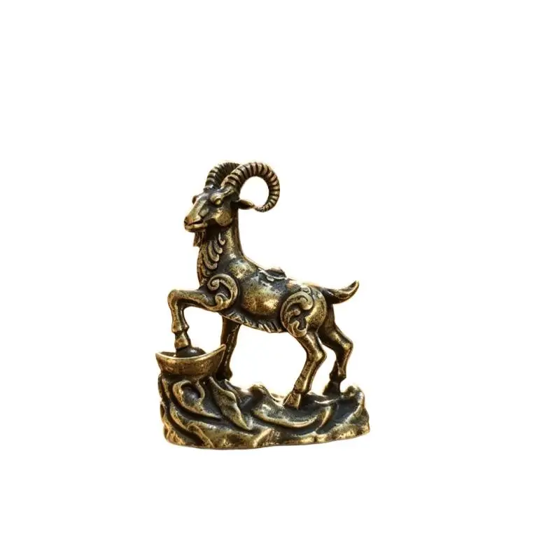 Metallstatue der Zodiak-Ziege, rostfrei, handgefertigtes Schaf-Ornament, 1 Stück, elegante Tischdekoration für Zuhause, Büro, Geschenk. – Detail 9