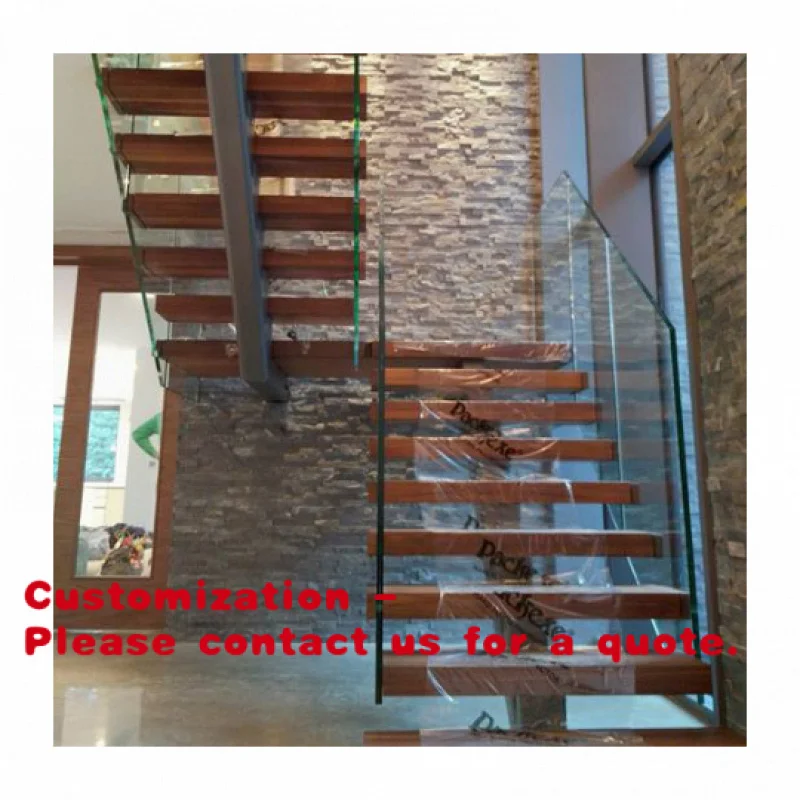 

Индивидуальная современная лестница с монокаркасным пролетом и стеклянными перилами для лофта/пентхауса