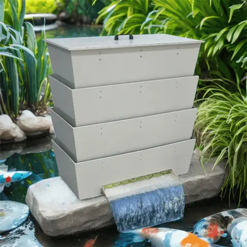 Filtration d'étang à poissons entrepôt de culture biochimique filtre d'égouttement système de purification d'eau d'étang à poissons Koi filtre multicouche