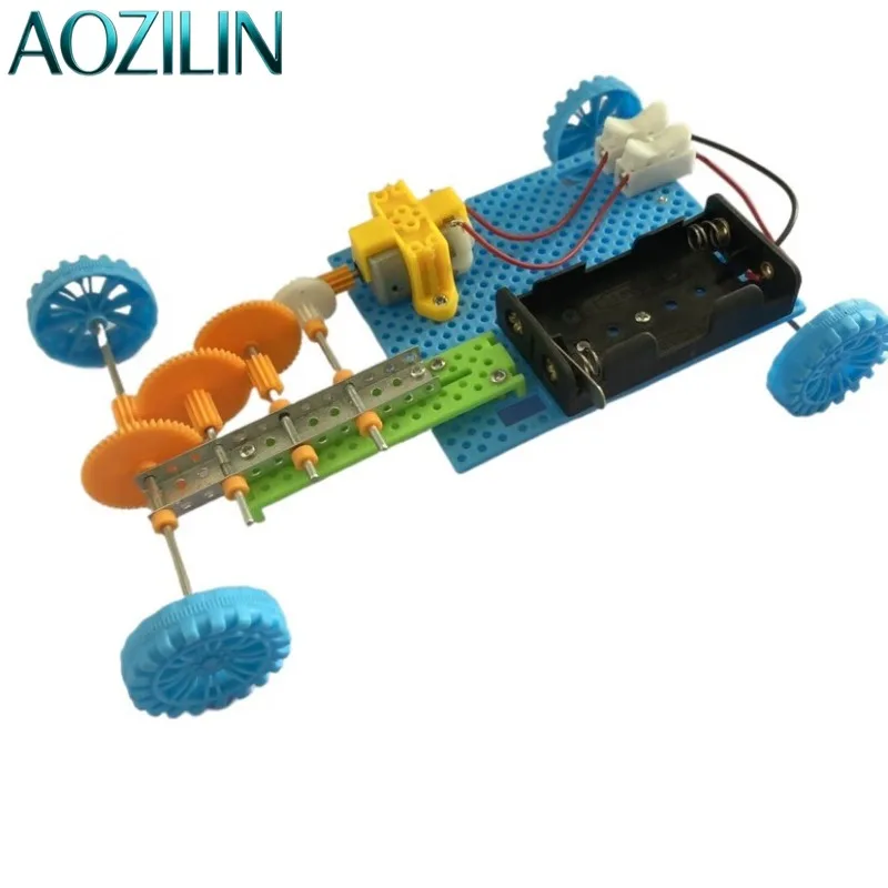 AOZILIN DIY Gear Shift Car Kit Science Experiment Model With Acceleration Deceleration Gear Transmission Ratio 10 Pack