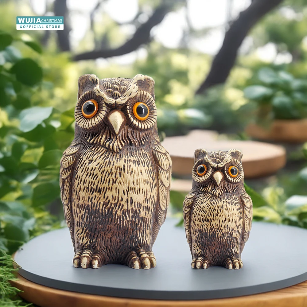 Realistic Owl Figurines Garden Decor Lovely Beautifully Detailed Fake Bird For Indoor/Outdoor Lawn Yard Porch Desktop Ornaments