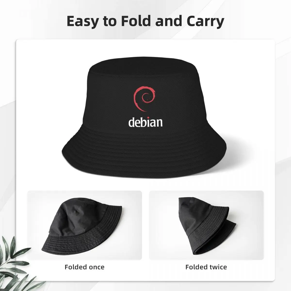 قبعات ديبيان GNU Linux Systerm Fisherman قبعة دلو حاجب للشاطئ