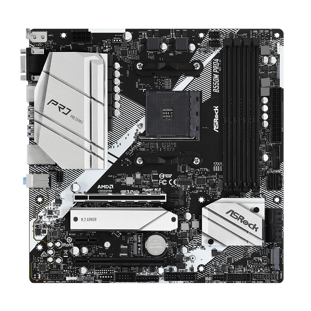 Asrock-マザーボードb550mpro4,b550,ddr4,amd,ryzen 5 128g/x,cpuプロセッサ,micro-atx,avec,am4,新しいpci 3.0