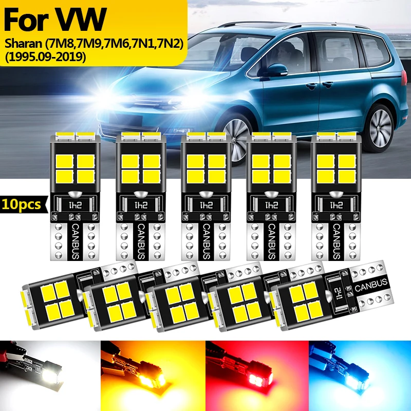 

10PCS 12v For VW Sharan 7M8 7M9 7M6 7N1 7N2 1995.09-2019 LED Clearance Light Parking Bulb Lamp W5W T10 194 car accessories