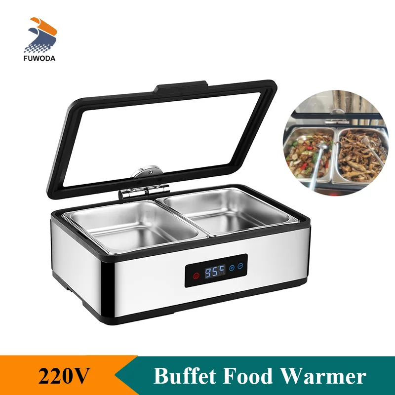 Electric 220V Buffet Heating Stove Food Warmer Machine Stainless Steel 1/2/3 Tanks Restaurant Commercial Use