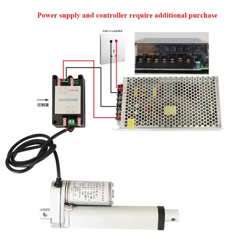 Stroke 50mm Heavy Duty Electric Actuator with Built-in Limit Switch 12V/24V 100N~1000N for Recliner TV Table Lift Massage Bed view 2