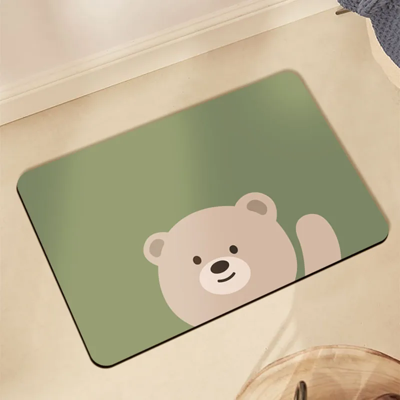 

Batoom Mat Soft Silicon Dendroid Water Absorbent Non-Slip Toilet Home Use Wasoom Entrance Qui Dry Door Mat Floor Rug