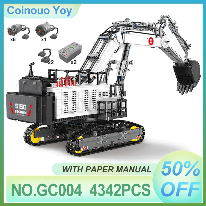 

New Racing Mechanical Engineering Excavator 1:17 YC-GC004 Building Block Technology Vehicle DIY Puzzle Assembly Toy Chrismas Kid