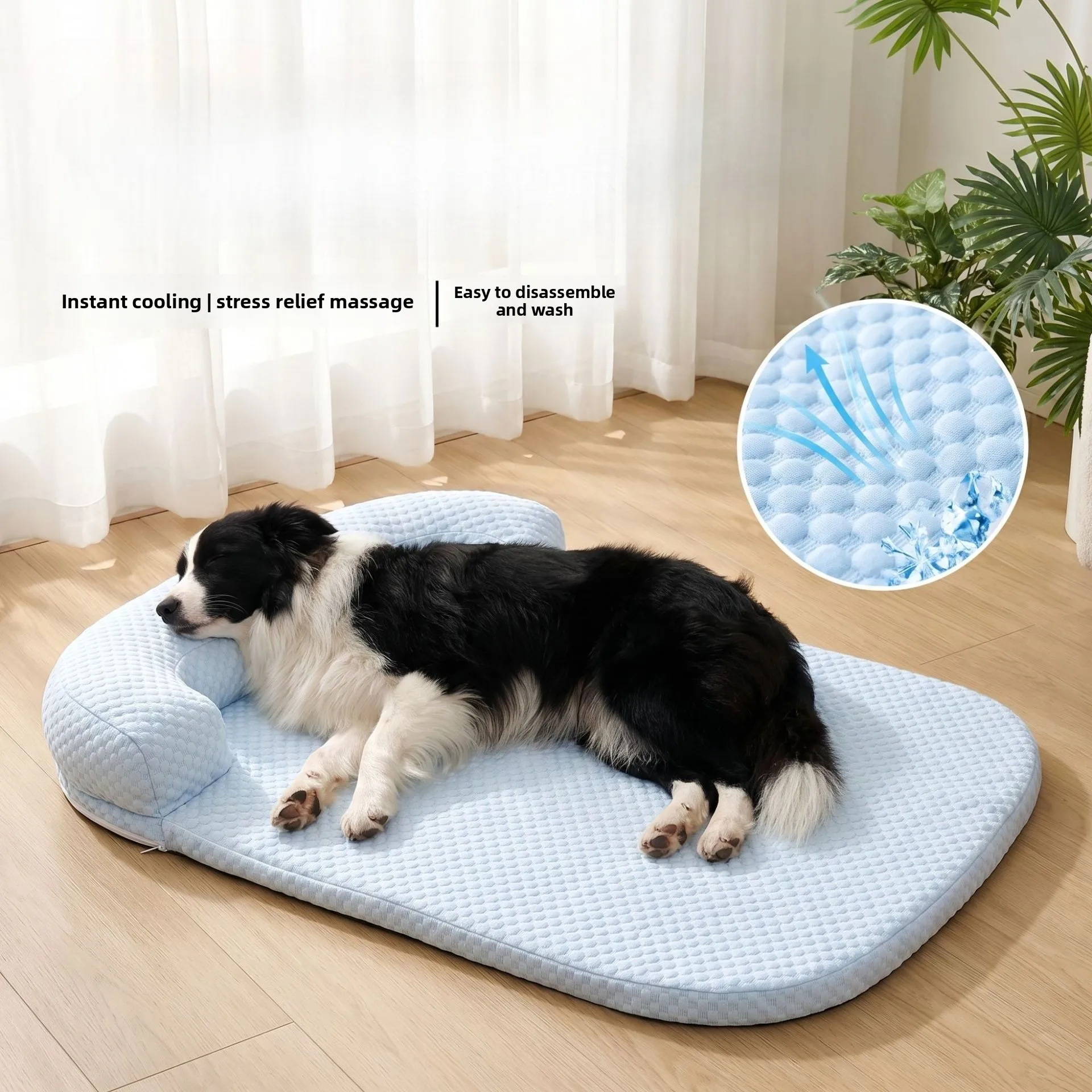 

Summer New Pet Cooling Mat Armrest Dog Mat Cooling Sponge Dog Bed Detachable Cat Nest Soft Comfortable Pet Sofa
