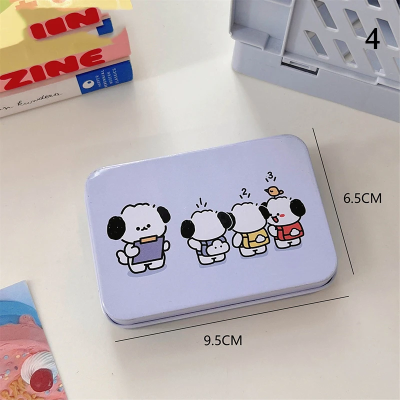 Puppy Pattern Storage Box Rectangular Metal Empty Mini Tin Box Tinplate Push Candy Pill Cases Containers Organizer Storage Box