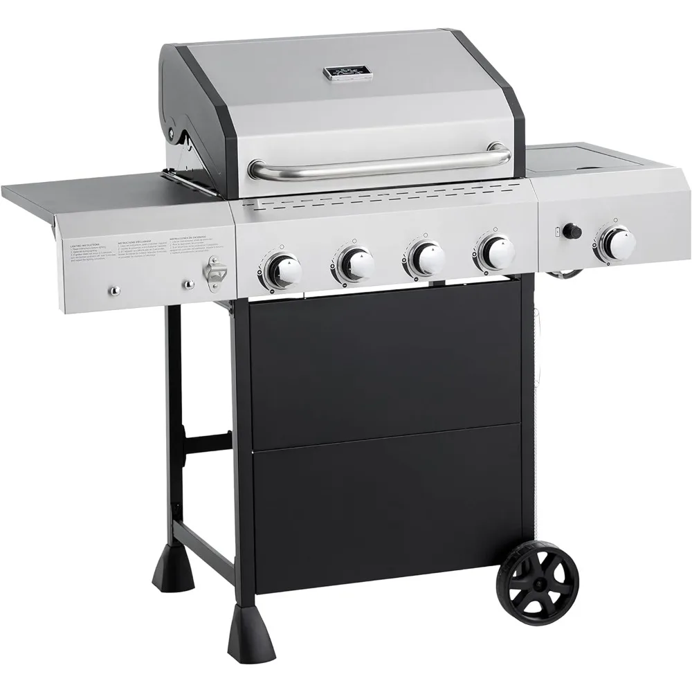 Basics Freestanding Gas Grill with Side Burner, 4 Burner (52,000 BTU)