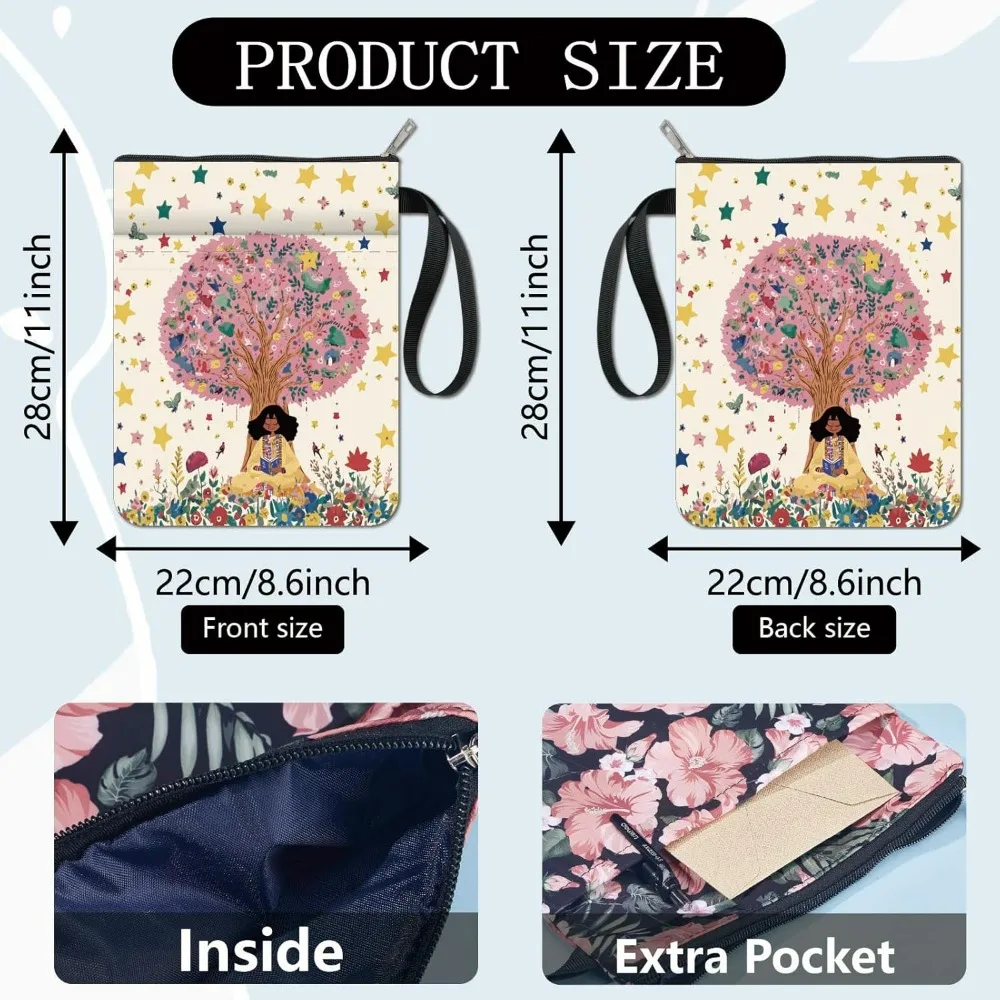 Book Sleeve Tree Stars Flower Protector Book Covers for Paperbacks Washable Fabric Cloth Book Cover with Zipper making kit