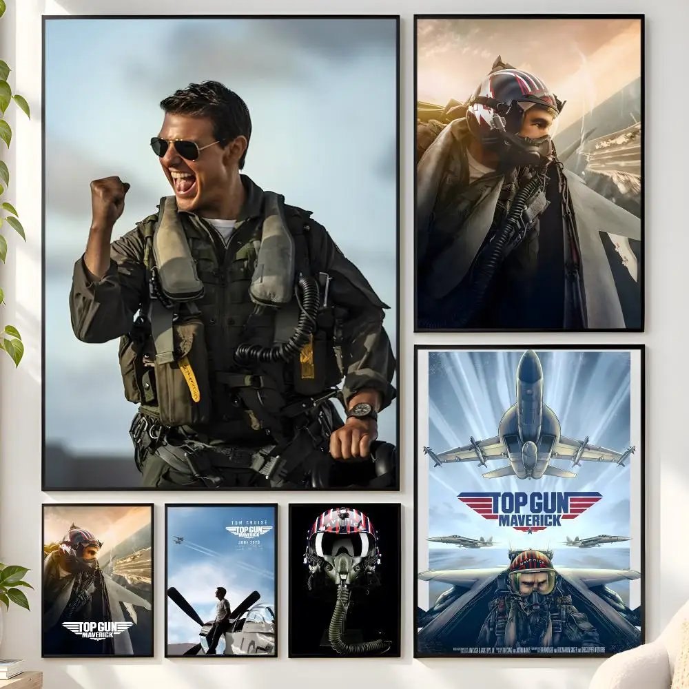 Top Gun Movie Maverick Helmet Classic Poster Matte Wall Peel And Stick Decor Bedroom Living Room Office Dorm Home