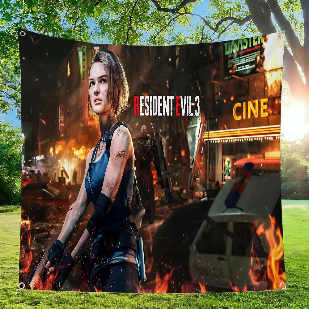 EVILS R-RESIDENT GAME DIY Flag For Family Group Photo Living Room Home Dorm Decor Wall Art Decor Banner