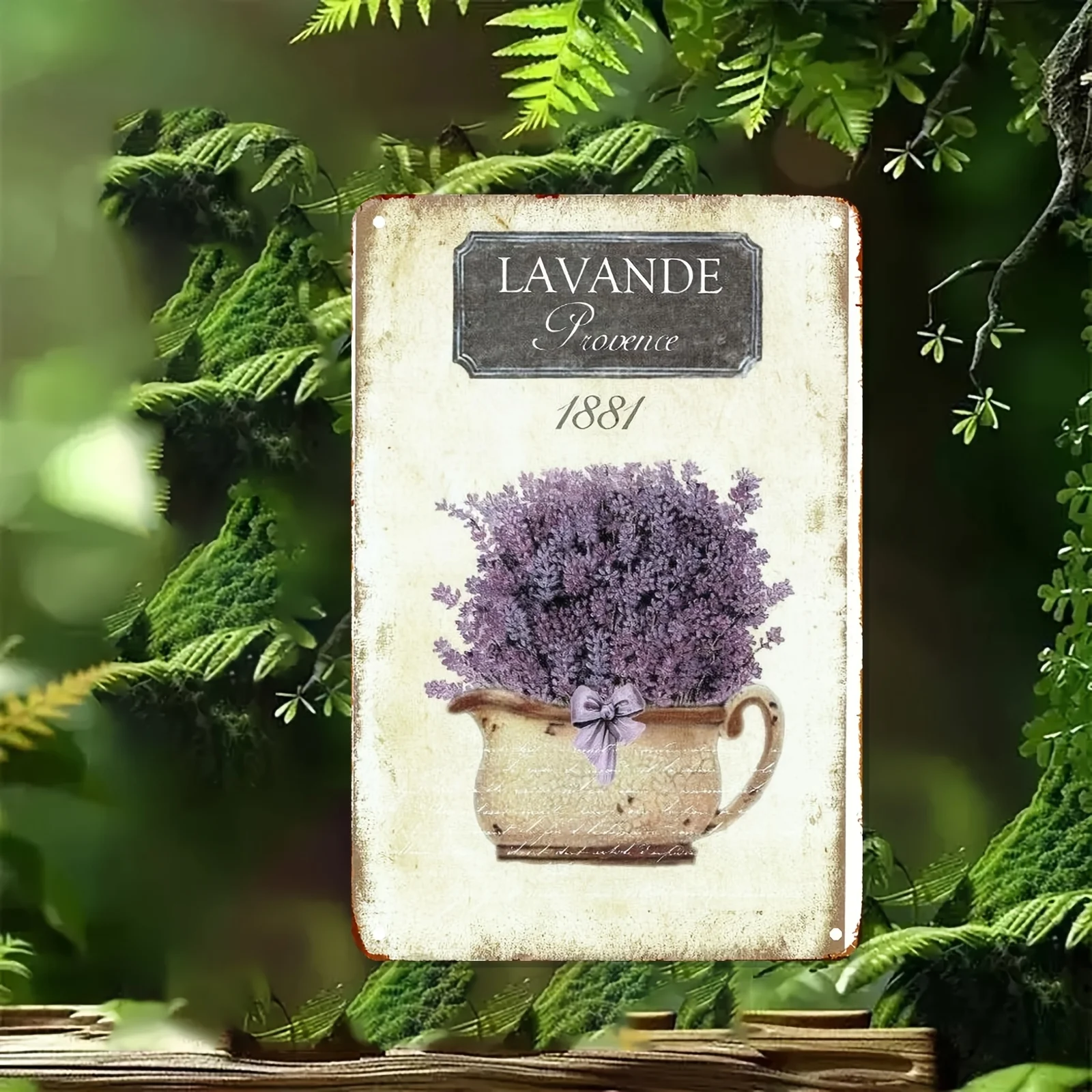 Vintage Lavender Metal Sign 8x12 Inch Rustic Purple Flower Pot Wall Art Durable Iron Home Decor Indoor Outdoor