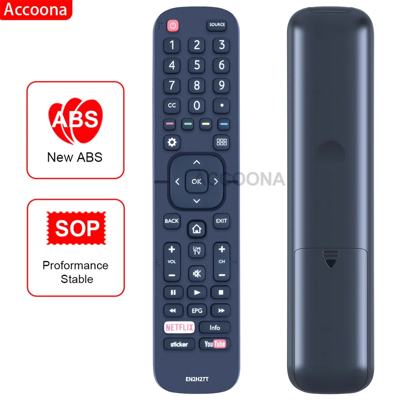 ACCOONA NEW Remote Control EN2H27T for TOPHOUSE PIONEER NOBLEX Hisense SMART 4K LED TV Remote