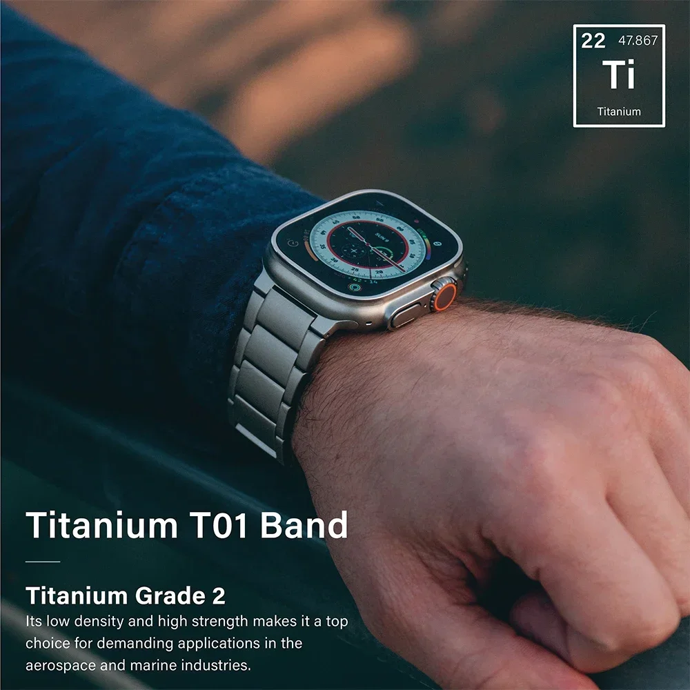 

Роскошный титановый браслет для Apple Watch Ultra 2 Band 49 мм 45 мм 44 мм 46 мм Деловой ремешок для IWatch Series 10 9 8 7 6 5 4 Se 3 2