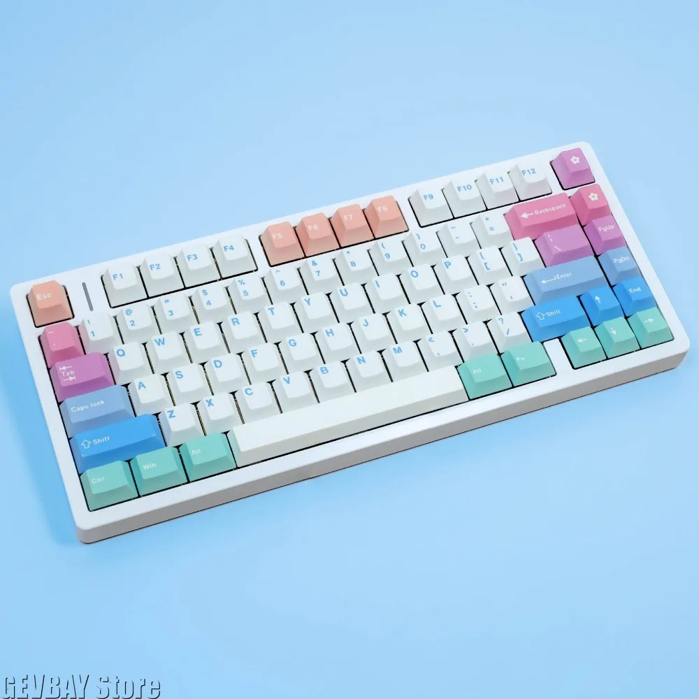 143 Keys PBT Sublimation Keycaps Original Fairy EN/KR/FR/DE/ES/JP Double Print Side Backlit for Mechanical Keyboard Accessories