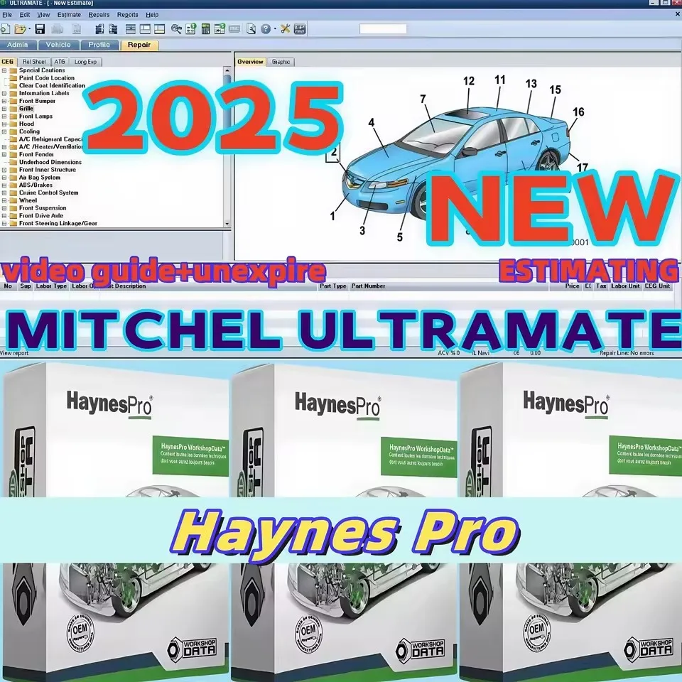 

2025 NEWEST Mitchell Ultramate 7 Complete Advanced Estimating System + Ultra Patch & HAYNES PRO Vivid 2015.1 Automotive Workshop