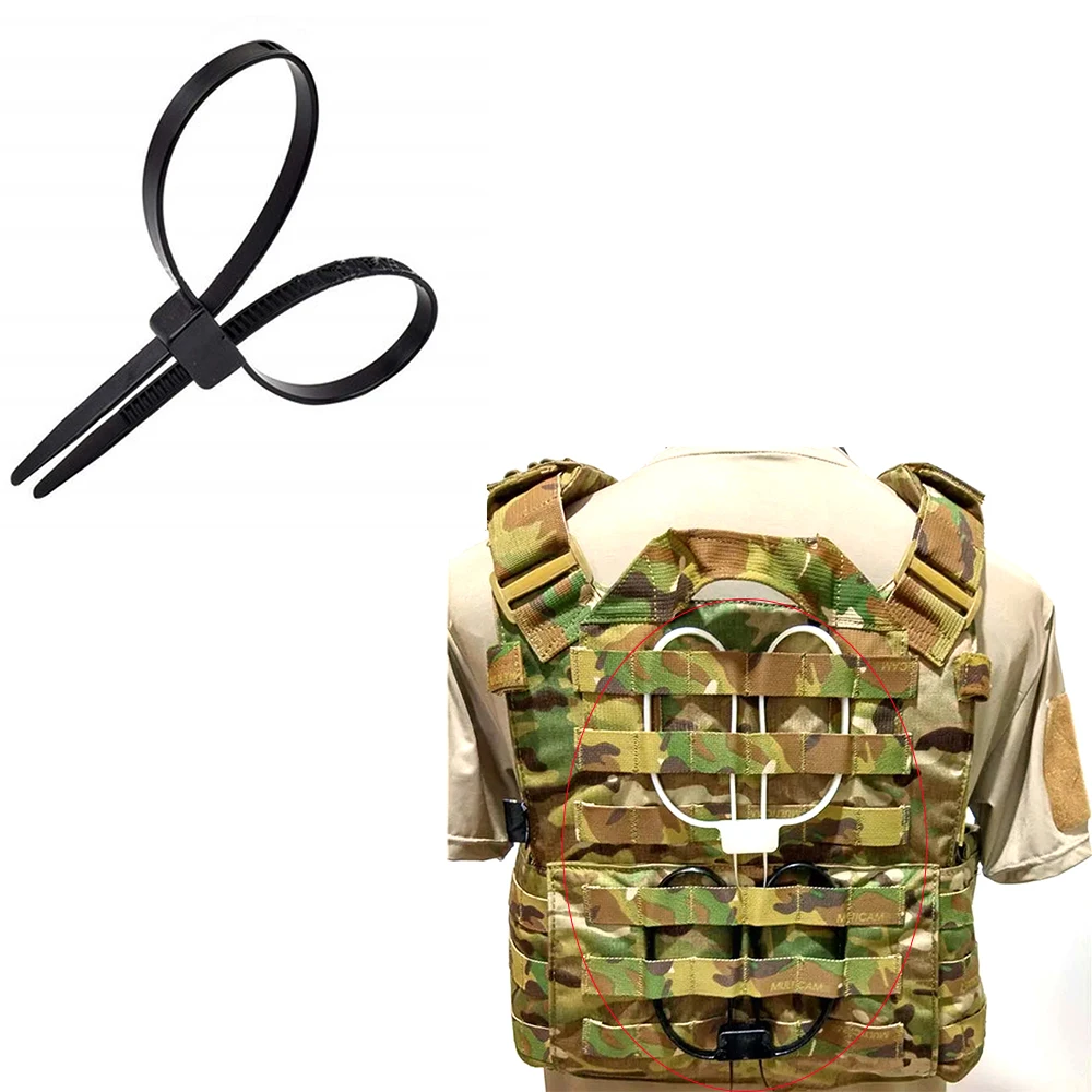 Tactical Plastic zip ties, Double flexible cuffs, Disposable Restraint zipper cuffs, 12mm × 700mm, 5 pieces/batch